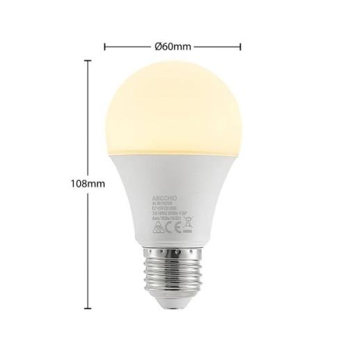 LED-pære E27 A60 9,5 W 3.000 K opal, sæt med 3 stk