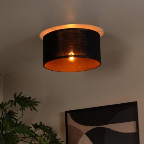 Tagalog loftlampe af rattan, sort/natur