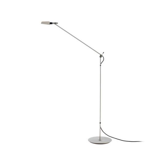 Tema LED-gulvlampe, justerbar, sort nikkel