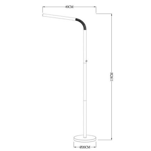 Gilly batteridrevet LED-gulvlampe, hvid