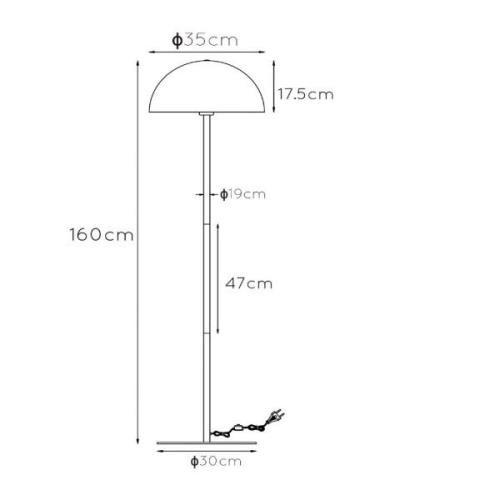 Siemon gulvlampe af stål, Ø 35 cm, grøn