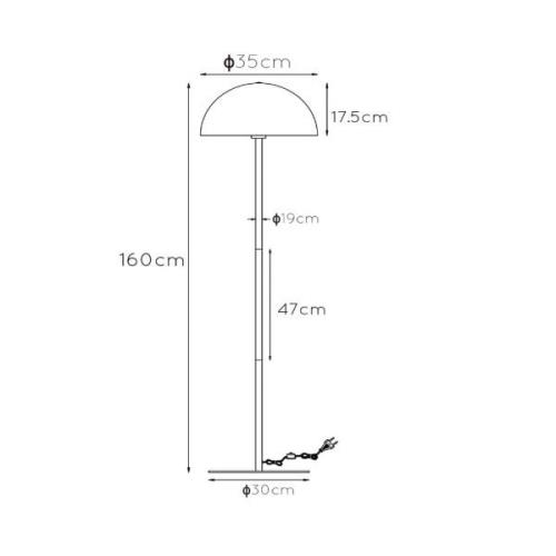 Siemon gulvlampe af stål, Ø 35 cm, blå