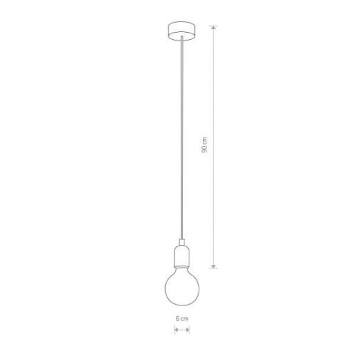 Silicone pendel kun med fatning, hvid