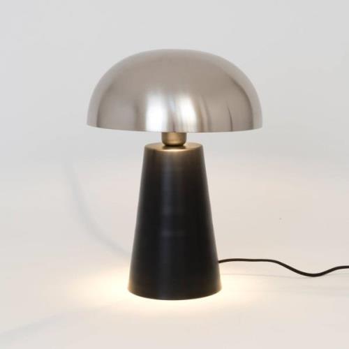 Fungo bordlampe, lyser forneden, sort/sølv