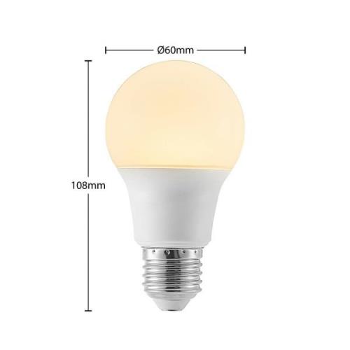 LED-pære E27 A60 8 W 3.000 K opal, sæt med 10 stk