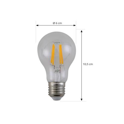 LED-filamentpære, klar, E27, 7,2W, 2700K, 1521 lm