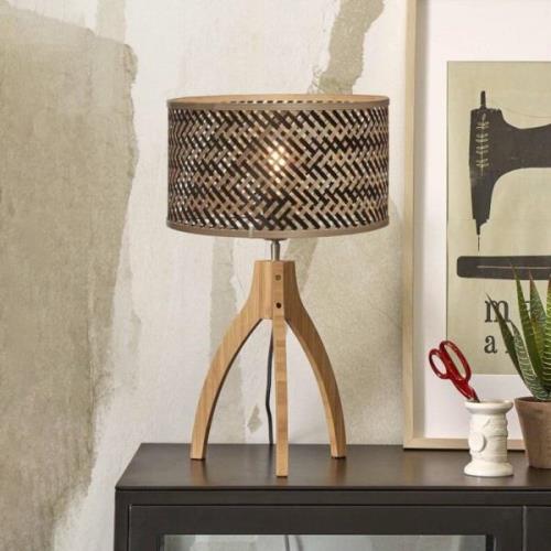 GOOD & MOJO Java bordlampe, trebenet, natur/sort