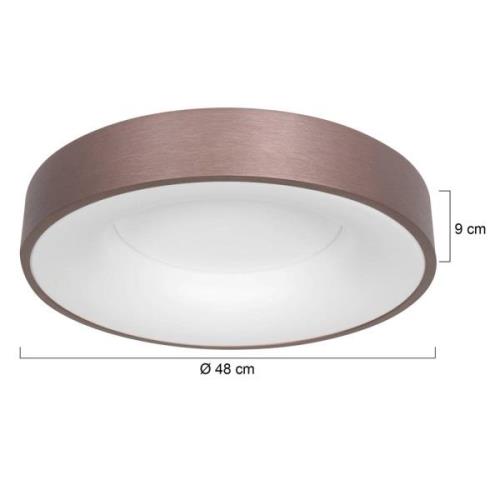 LED-loftslampe Ringlede, 2.700 K Ø 48 cm bronze