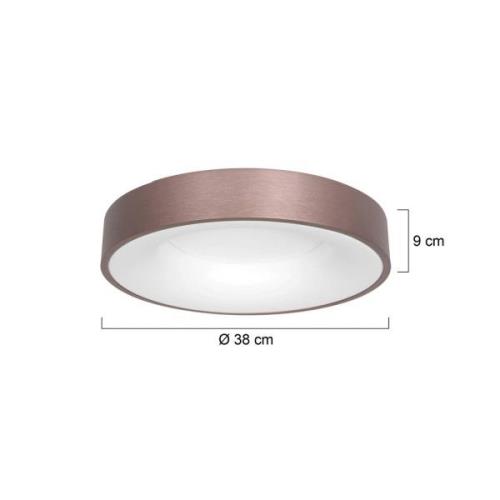 LED-loftslampe Ringlede, 2.700 K Ø 38 cm bronze