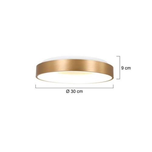 LED-loftslampe Ringlede 2.700 K Ø 30 cm guld