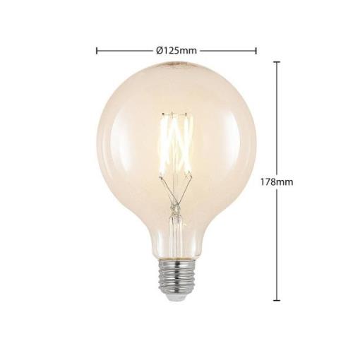 LED-filament E27 6 W 2.700 K G125 Globe klar 3 stk