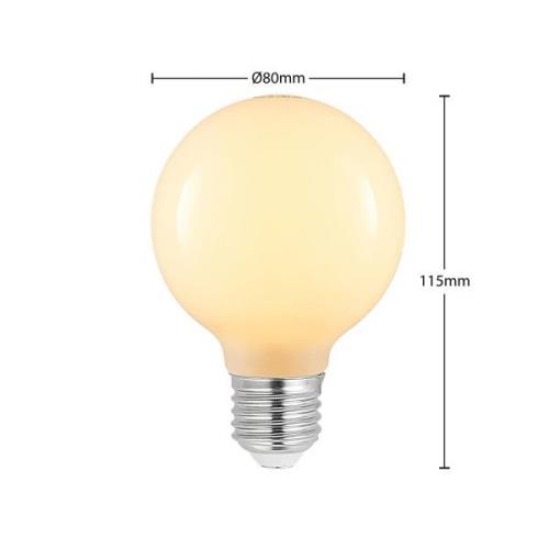 LED-pære E27 4 W G80 2.700 K dæmpes opal 3 stk