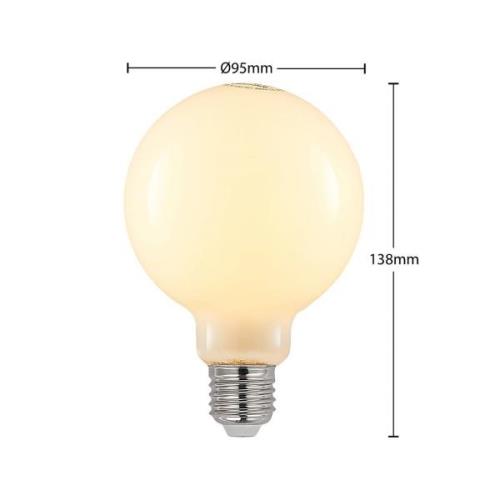 LED-pære E27 4 W 2.700 K G95 globe dæmpes opal, 2