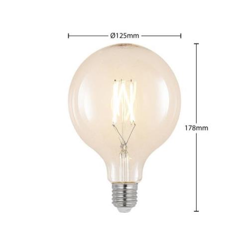 LED-filament E27 8 W 2.700 K G125 Globe klar 2 stk