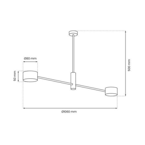 Cross Gold loftlampe, 2 lyskilder