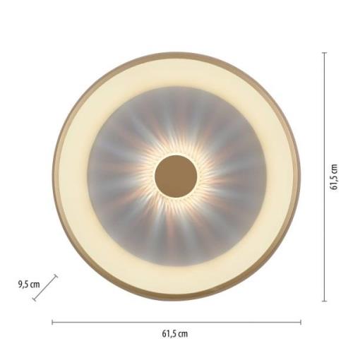 Vertigo LED-loftslampe, CCT, Ø 61,5 cm, messing