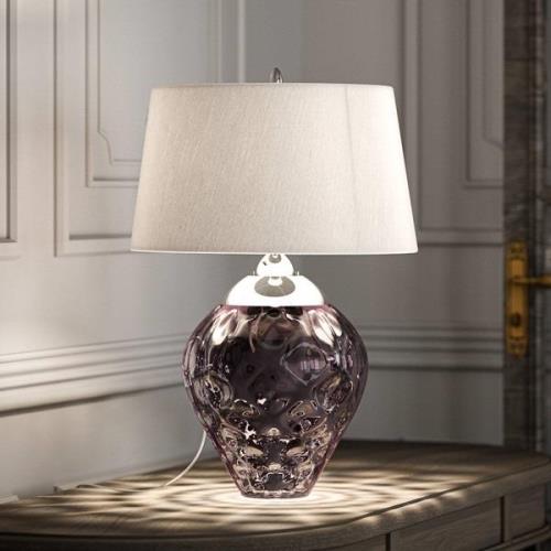 Samara bordlampe, Ø 45,7 cm, pink, stof, glas, 2-lys