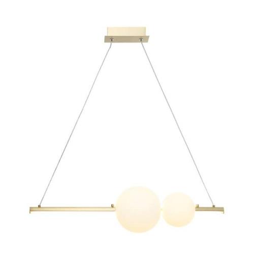 22108 LED-pendellampe, 2 lyskilder, mat guld/opal