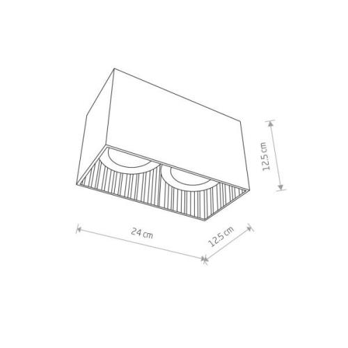 Groove downlight, kantet, 2 lyskilder, hvidt