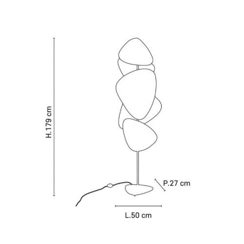 MARKET SET Screen gulvlampe, papir, hvid, h 179cm