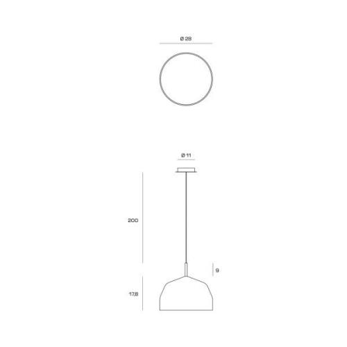 Kruspendel, cremehvid med kromdetaljer Ø28cm