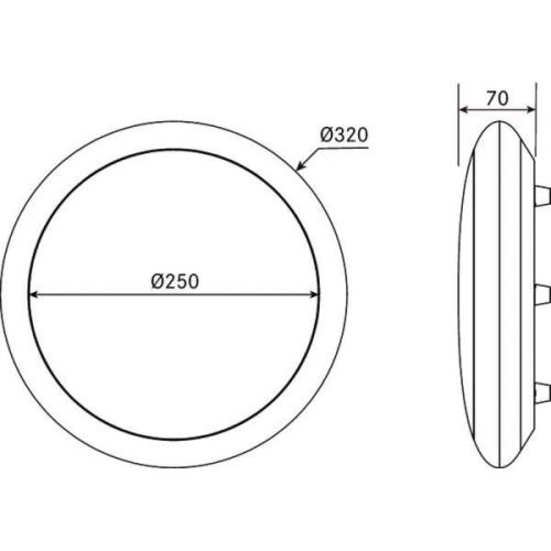 BRUMBERG Gavan LED-loftslampe, IP65, hvid Ø32cm