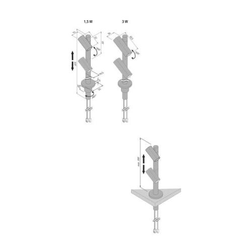 LED Duo Spot 2 x 3 W, alu, 3.000 K