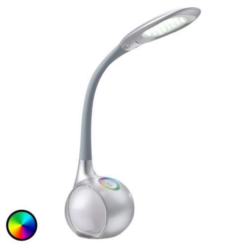 Sølvfarvet LED-bordlampe Paula