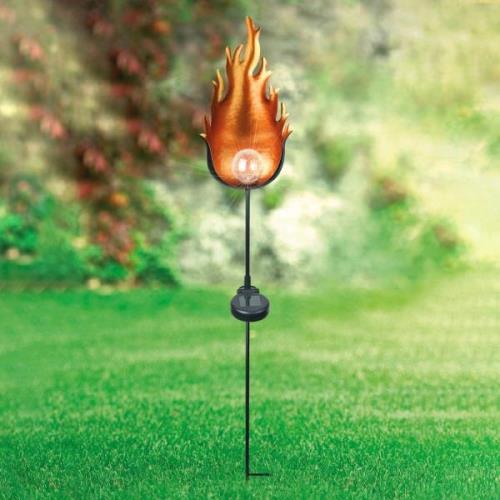 33472 LED-solcellelampe med metalflamme