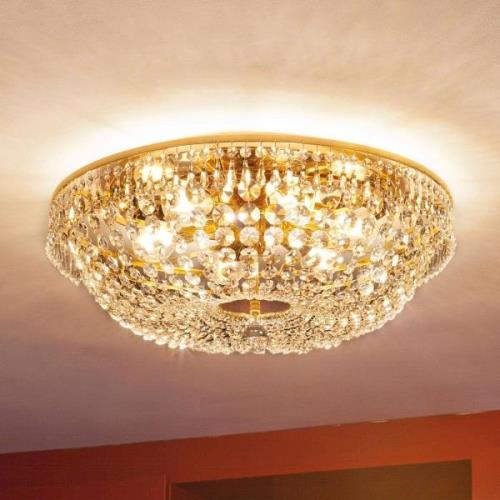 Rund SHERATA krystalloftlampe i guld 55 cm