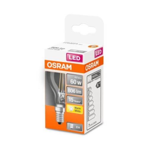 OSRAM Classic P LED-pære E14 5,5 W 2.700 K klar