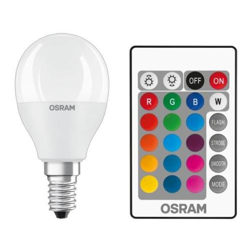 OSRAM LED-pære E14 4,9W Star+ drop matt Fjernbetjening