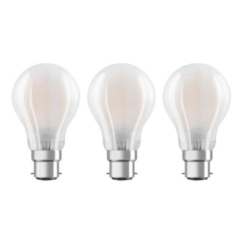 OSRAM LED-pære B22d Classic 827 6,5W 3'er sæt