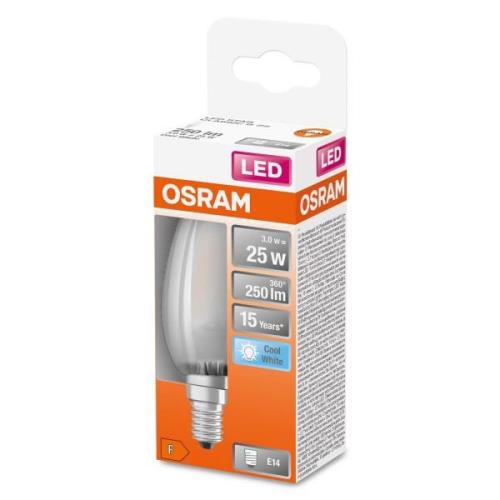 OSRAM LED stearinlys E14 Classic B 2,5W 4.000K mat