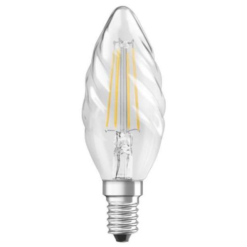 OSRAM LED-kertepære E14 4W 827, klar snoet