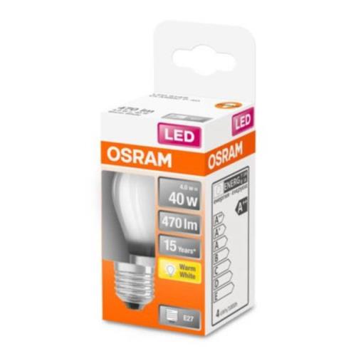 OSRAM Classic P LED-pære E27 4W 2.700K mat