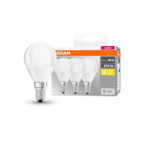 OSRAM LED-dråbepære E14 P40 4,9 W 2.700 K 470lm, 3