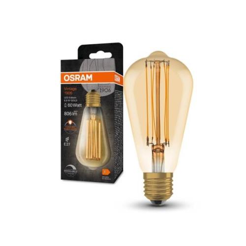 OSRAM Vintage 1906 E27 8,8 W LED ST64 822 guld dim