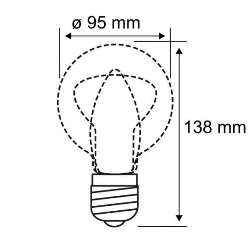 Paulmann topforsp. LED-pære E27 G95 4,8 W 827 sølv