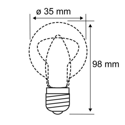 LED stearinlyspære E14 4,8W glødetråd 2.700K dæmpbar