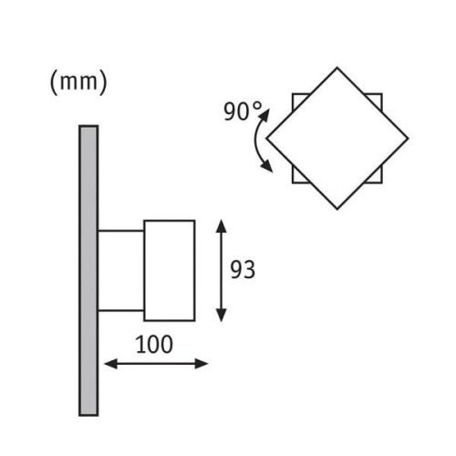 Paulmann Cybo LED udendørs væglampe, 2.700 K, 10x10 cm, hvid