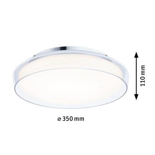 Paulmann Luena LED-loftslampe IP44 krom Ø35cm