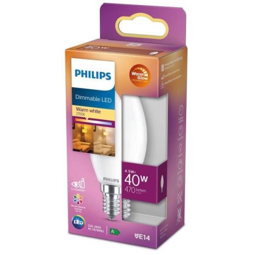 Philips WarmGlow LED Classic E14 B35 3,4 W mat