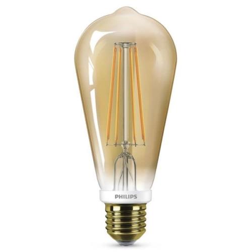 Philips LED-pære E27 ST64 5,5W guld, kan dæmpes