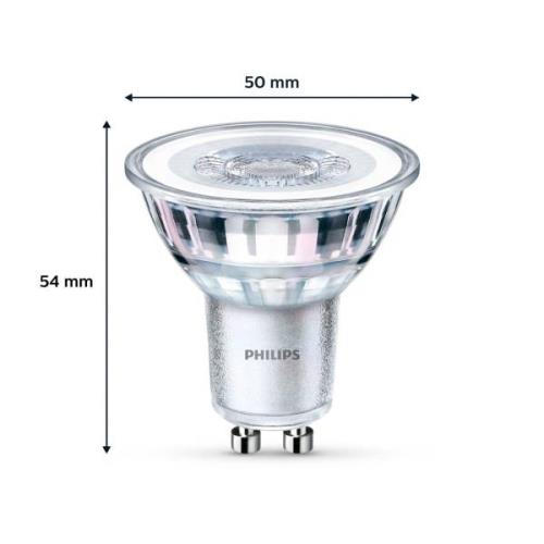 Philips LED-pære GU10 3,5 W 255lm 827 klar 36° 6