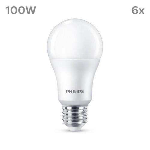 Philips LED-pære E27 13 W 1.521lm 4.000 K mat 6