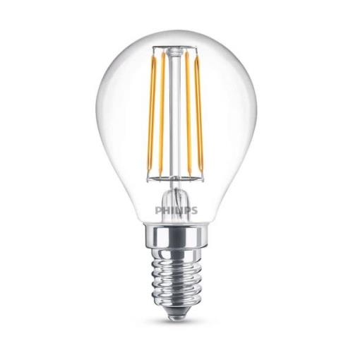 Philips Classic LED-pære E14 P45 4,3W klar 4.000K