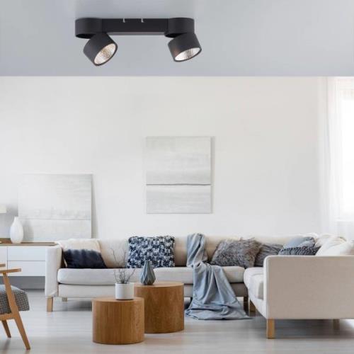 PURE Nola LED-loftlampe, 2 lyskilder, sort