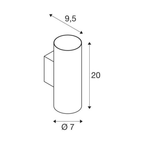 SLV Asto Tube væglampe, GU10, up/down, sort