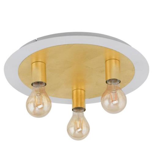 Passano LED-loftlampe, 3 lyskilder, guld